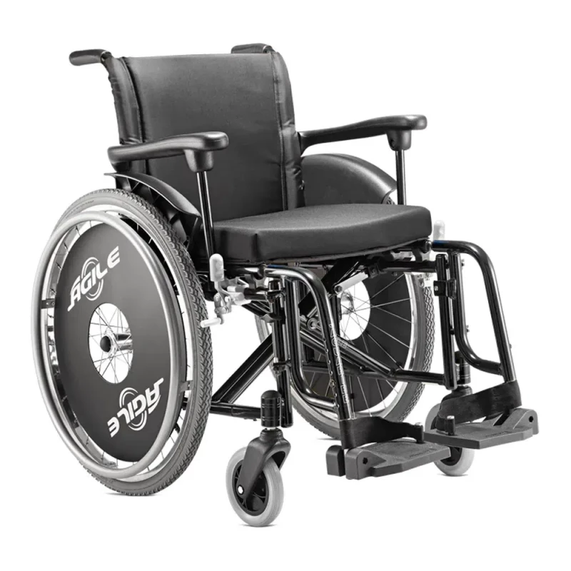 CADEIRA DE RODAS AGILE PRETA 44 CM 120KG - JAGUARIBE