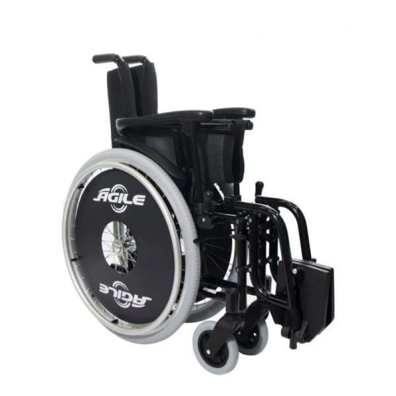 CADEIRA DE RODAS AGILE PRETA 44 CM 120KG - JAGUARIBE