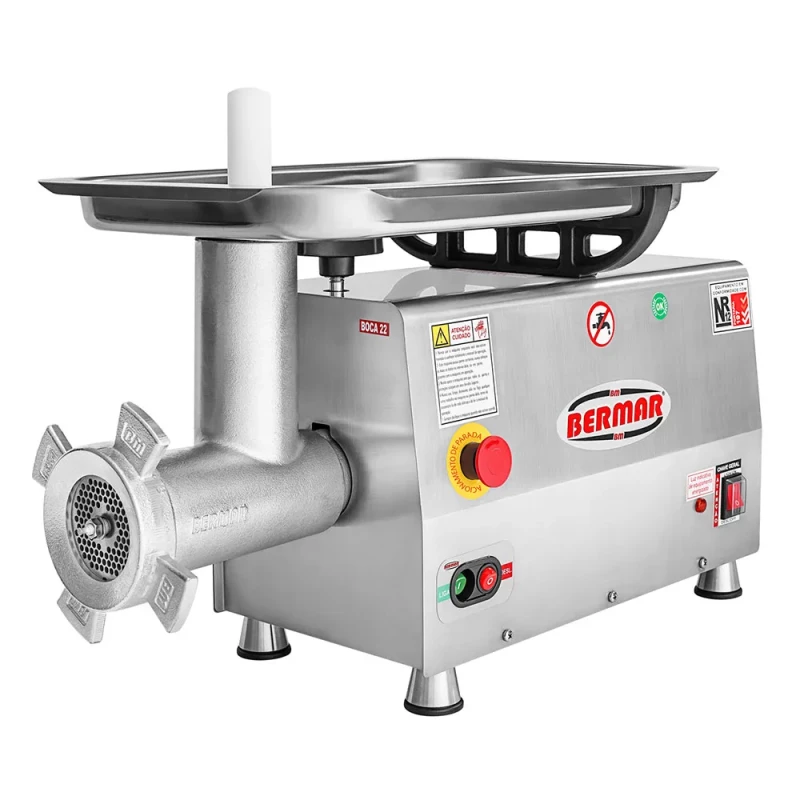 Moedor de Carne Boca 22 com Bocal de Inox 304 BM89NR PF Bermar