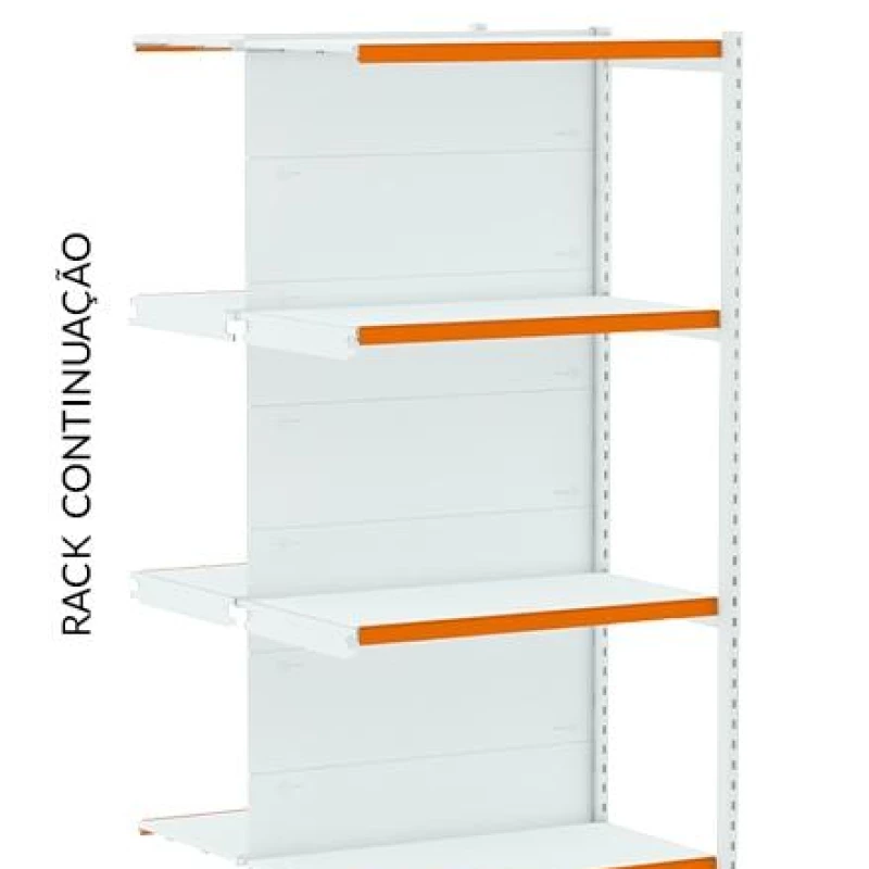 Gondola Rack Modulo Continuação 1,96 x 92 x 60 C/ 4 Bandejas Amapá.