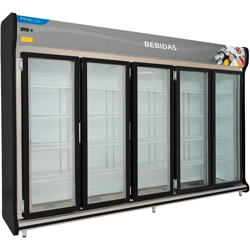 Expositor Auto Serviço Frios e Laticínios 5 Portas Classic 2157 Preto PoloFrio.