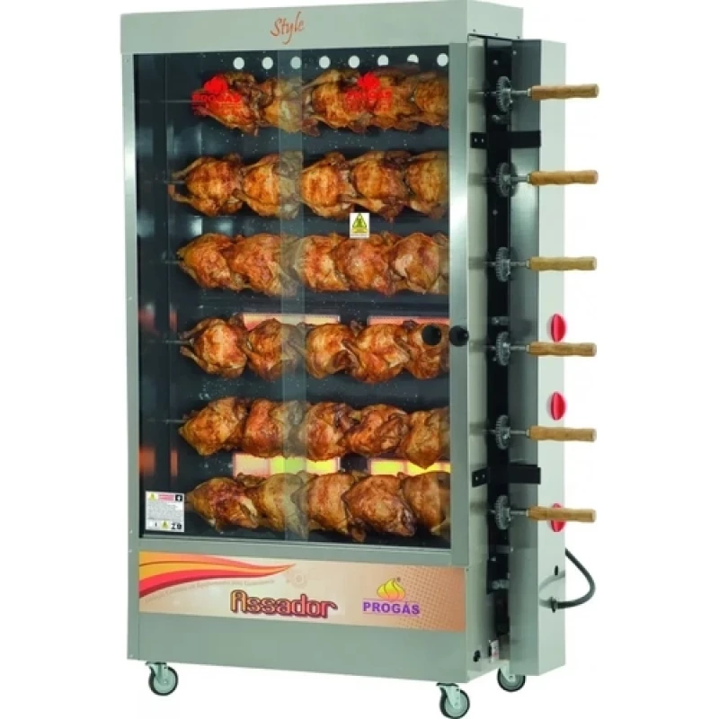 Máquina de Assar Frango 6 Espetos Style Progás.