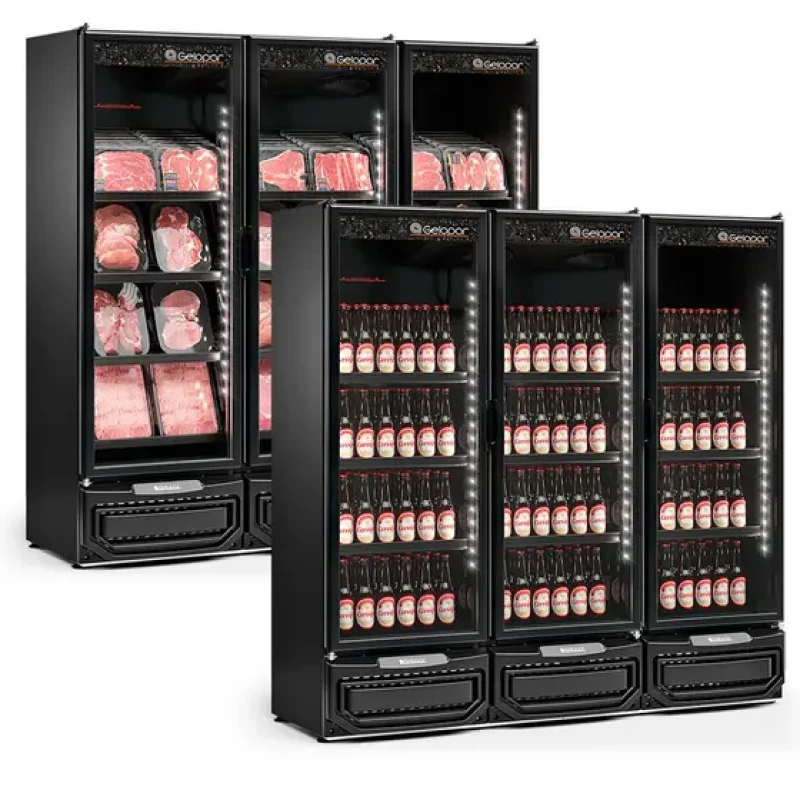 Refrigerador/Expositor Vertical Conveniência Cerveja E Carnes GCBC-1450 LB PR All Black c/ Led.