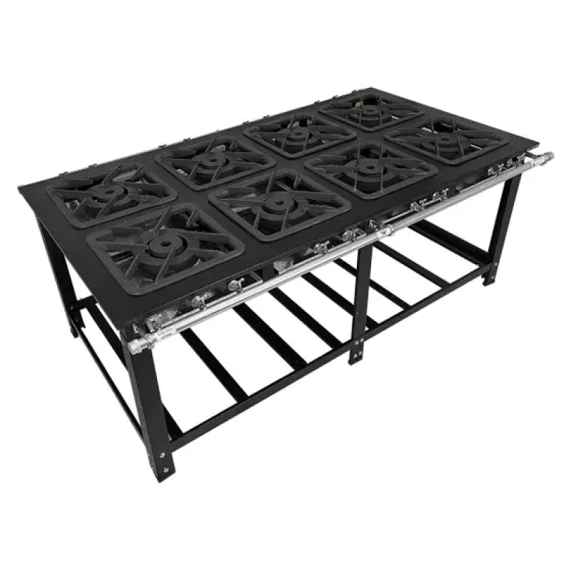 Fogão Industrial 8 Bocas 40X40 Cm De Centro Baixa Pressão Linha Diamond - Cefaz.