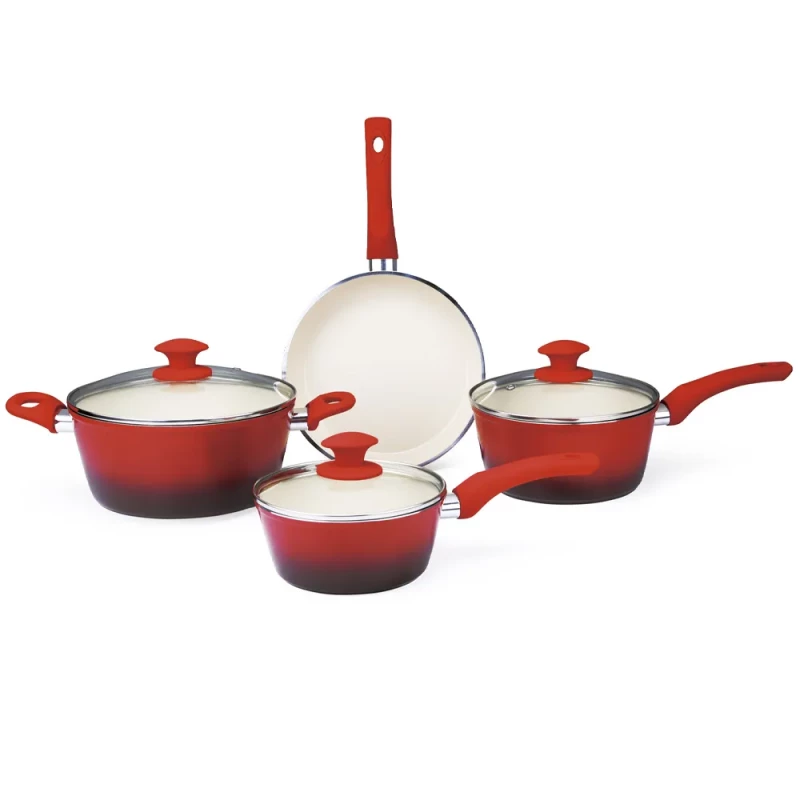 Jogo de Panelas Ceramic Class Vermelho 4 Peças 4,5mm Class Home 1222