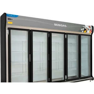 Expositor Auto Serviço Frios e Laticínios 5 Portas Classic 2157 Preto PoloFrio.