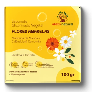Sabonete em Barra Vegetal Infantil Hipoalergênico 100g Flores Amarelas 
