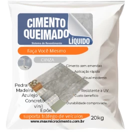 kit Piso Cimento Queimado Líquido Branco 20kg 