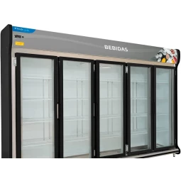 Foto Expositor Auto Serviço Frios e Laticínios 5 Portas Classic 2157 Preto PoloFrio