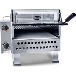 Foto Forno Pizza Industrial à Gás 43x43 de Mesa em Aço Inox Com Infravermelho e Pedra Refratária