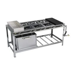 Foto FOGÃO 6 BOCAS SÉRIE LUXO COM FORNO E CHAPA E BANHO MARIA 3QS/3QD BAIXA PRESSÃO - METALMAQ