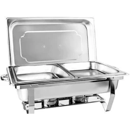 Foto Rechaud Retangular  Com 2 Cubas 1/2 Banho Maria 