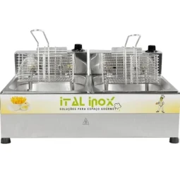 Foto Fritadeira elétrica mesa 2 cuba 10 litros feoi-10 inox 220v  ou 127v - ital inox