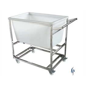 Foto Carro inox com Cuba Polietileno