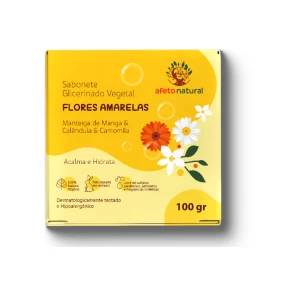 Foto Sabonete em Barra Vegetal Infantil Hipoalergênico 100g Flores Amarelas 
