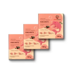 Foto Kit 3un Sabonetes em Barra Vegetal Infantil Hipoalergênico 100g Puro Afeto