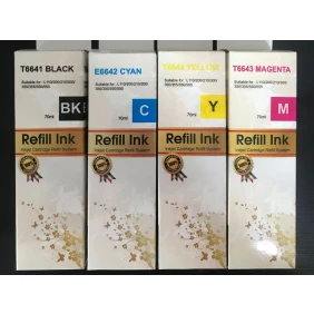 Foto REFIL DE TINTA COMPATÍVEL T664 70ml B/C/Y/M- (UNIDADE)