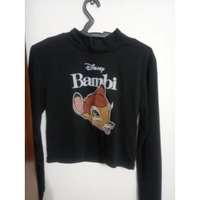 Foto Linda blusa Bambi preta tamanho G c mangas