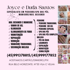 Foto Manicure e Pedicure e Nail Designer e Especialista em Spa dos Pés. Joyce e Duda Santos .