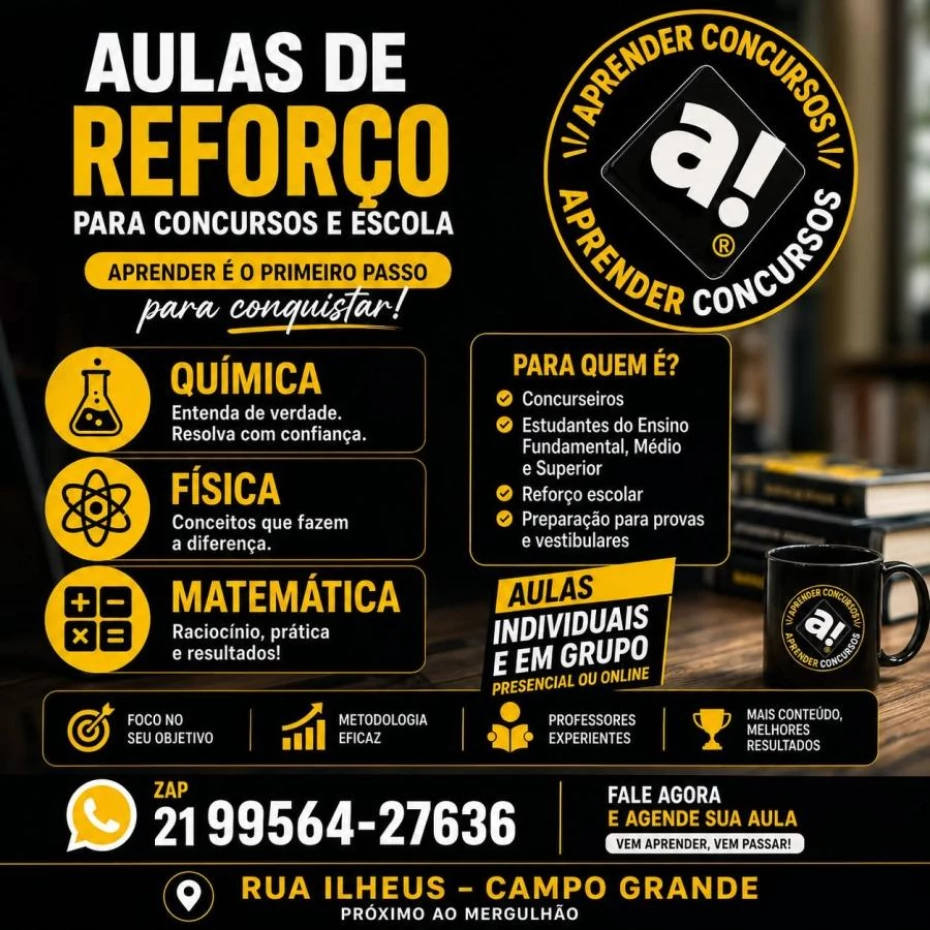 Foto 172:  — Aprender Concursos  -   Reforço Escolar 