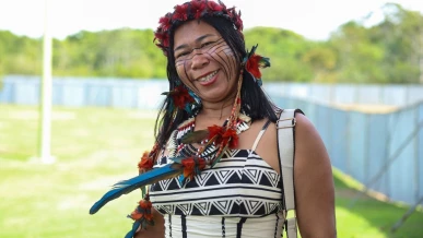 Foto: Música e dança Tupinikim marcam início de evento nacional de cultura