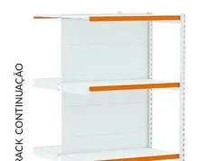 Gondola Rack Modulo Continuação 1,96 x 92 x 60 C/ 4 Bandejas Amapá.