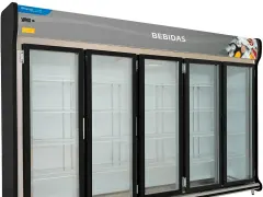 Expositor Auto Serviço Frios e Laticínios 5 Portas Classic 2157 Preto PoloFrio.