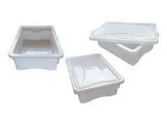 CAIXA PLASTICA LEITOSA PARA AÇOUGUES.