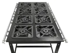 Fogão Industrial 8 Bocas 40X40 Cm De Centro Baixa Pressão Linha Diamond - Cefaz.