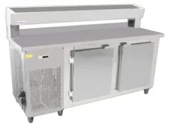 Balcão Refrigerado Condiementadora 190 Cm Total Inox Frilux.