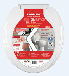 Assento Sanitário Oval Elevado Soft 7,5cm
