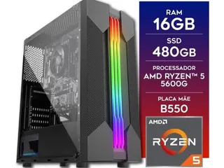 CPU RYZEN 5 5600G+16GB M.RAM+SSD480GB+WIN10+OFFICE+ANTIVIRUS