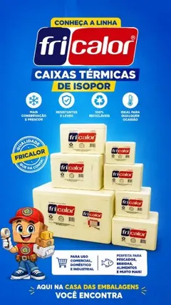 Caixa térmica de Isopor Fricalor
