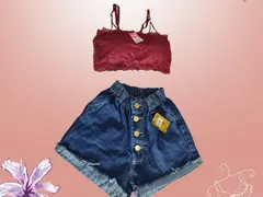Short com top rendado 