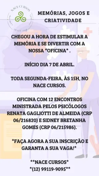 NACE - Curso para Cuidadores de Idosos e Oficina da Memória 50+, foto 1