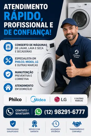 Assistência técnica de Lava e seca e lava louça    Edcarlos melhor de Taubaté, foto 1