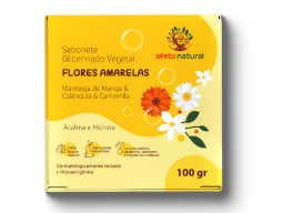 Foto Sabonete em Barra Vegetal Infantil Hipoalergênico 100g Flores Amarelas 